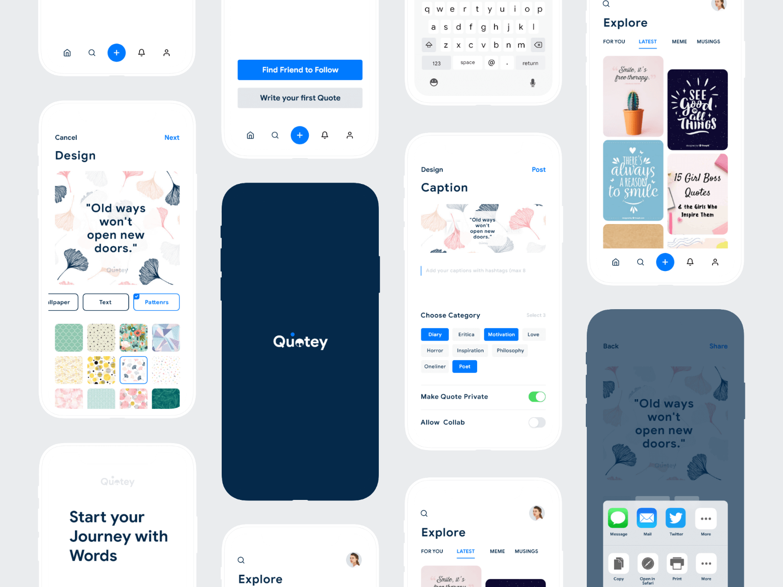 Quotey App Ui Design by 尺卂爪卂几 on Dribbble