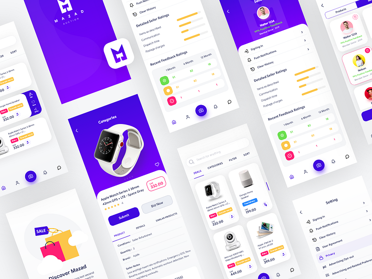 Mazad Auction App Project by 尺卂爪卂几 on Dribbble