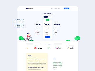 Pricing Page animation blue book contract design illustration interaction interface layout page pricing ui ux web website www