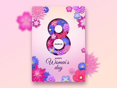 Postcard on March 8 design figma graphic design illustration ui vector web