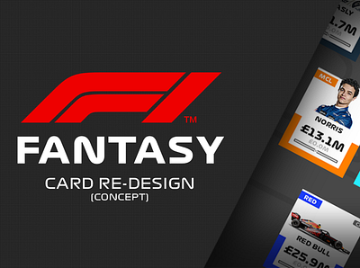 F1 Fantasy Card Re-Design - Concept branding design f1 fantasy formula graphic hamilton illustration mercedes minimal one photoshop red bull redesign sports verstappen web
