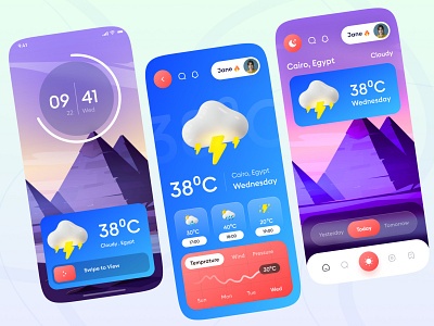 Modern Weather App UI. | Oronix