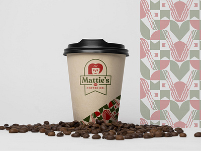 Mattie`s Coffee Co. Logo, Cup + Pattern