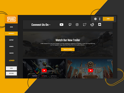 Pubg game landing page -fan redesign -1 design game game app game art game design game website redesign gaming gaming landing page gaming website landing page landing page design pubg redesign streamer app streaming ui uidesign userinterface web design webdesign