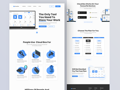 Cloud Storage Landing Page app landing page clean website design cloud appwebsite cloud storage landing page dash board landing page file manager landing page file transfer landing page landing page design modern landing page design sas landing page sas product uidesign web web design webdesign website landing page