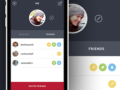 iPhone App - Friend Listing app flat friends interface invite ios ios7 iphone iphone app list ui