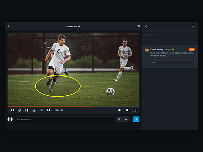 Hudl Video Experience analysis annotation comment drawing soccer sport ui ux video web