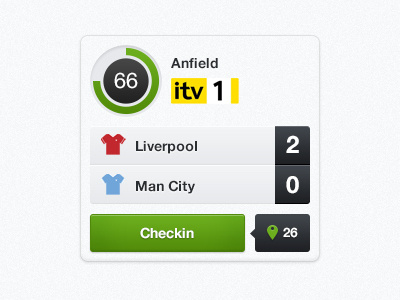 Checkin checkin football interface match score soccer ui user interface web web app website