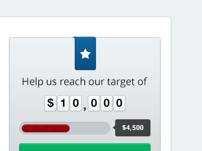 Updated Donations donate donations progress bar target total ui user interface web website