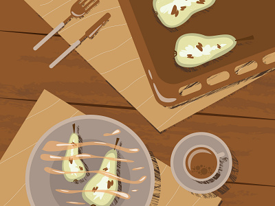 Pear dish illustration vector