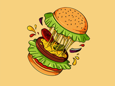 I'm a Burger 2d art cartoon digital illustration procreate