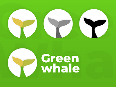 Greenwhale Logo Concept #Nature branding design green logo nature plant typography whale