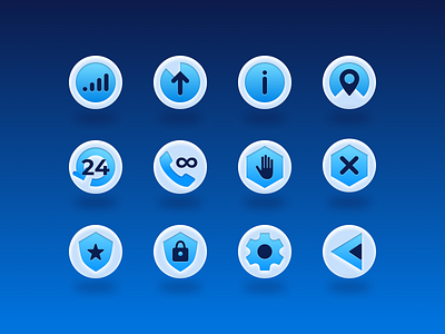 Icon set blue branding close download icon set icons information ip location logo mobile app safety settings speed stop ui unlim vpn