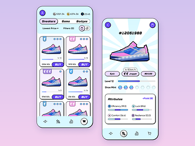 STEPN concept concept crypto game health healthing app hello dribble illustration inspiration mobile nft procreate run sneakers stepn ui