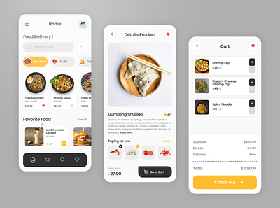 Food Delivery - Mobile App aplication design figma food ui mobile app mobile app design ui user experince user interface ux