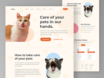 Pet Care Landing Page