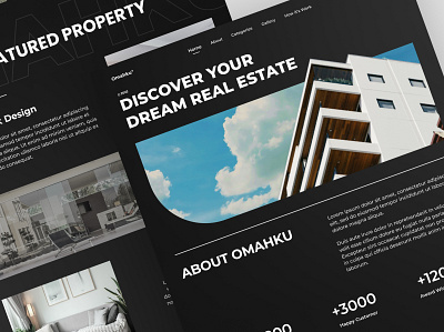 Omahku - Real Estate Landing Page agency building clean design futuristik house minimalist property property website real estate residence ui ui design ux web design