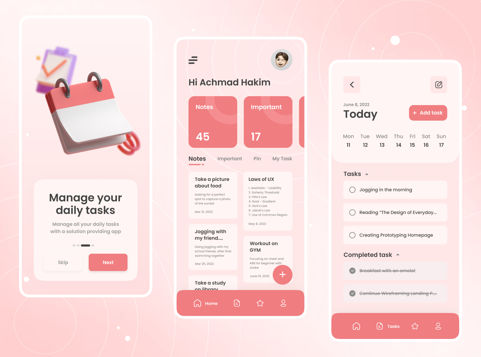 Daily Tasks - Mobile App Concept by Achmad Hakim on Dribbble