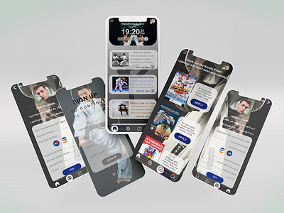 "Sensei Karate" mobile application UI