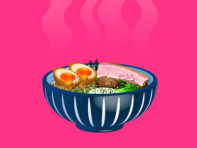 Ramen food illustration vector