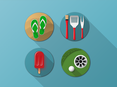 Summer Activity Icons icon set vector illustration weekly warm up