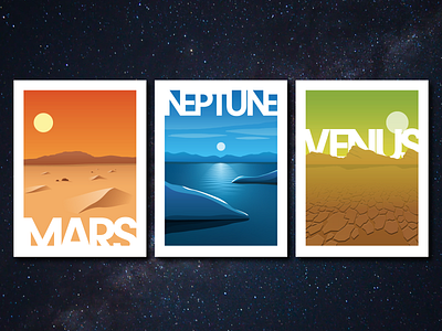 Planetary Tour Posters Part 1 design illustration poster vector