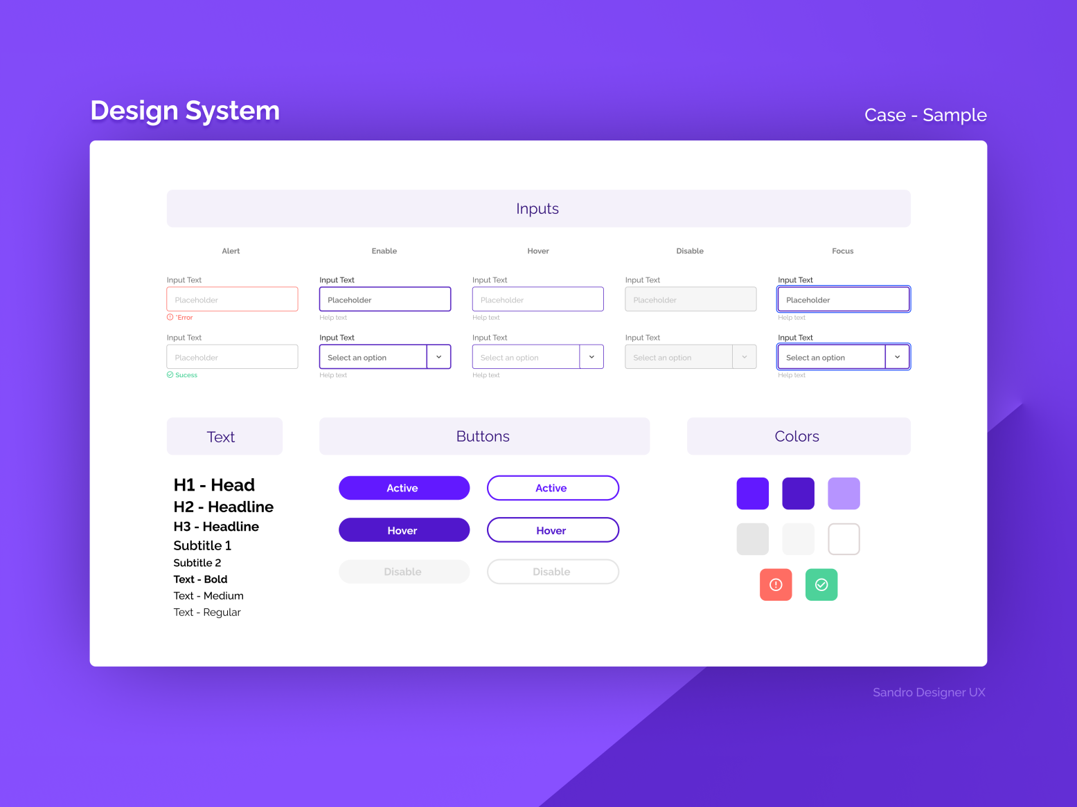 Design System Sample by Sandro Gonçalves on Dribbble