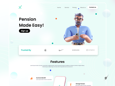 Pension Brand website 3d animation brand design brand identity branding design graphic design illustration insurance logo motion graphics pension social media ui ux vector webapp website website design