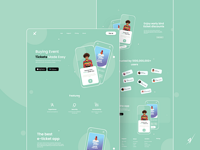 Event ticket website ui design concept (full view) app brand design brand identity branding design events eventticket graphic design illustration logo mobile app social media ticket ui ux vector web design website website design