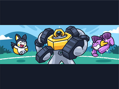 GL Team (Pokemon) battle cartoon character colorfull cute gl illustration pokemon team vc vector
