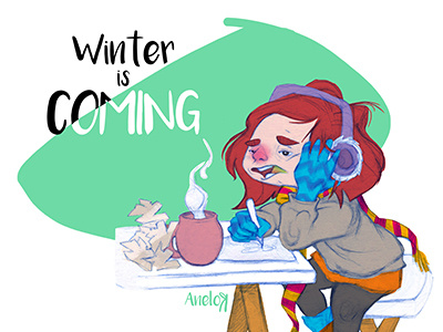 Winter is coming freezing game of thrones gloves home sweet home ill illustration tea winter is coming
