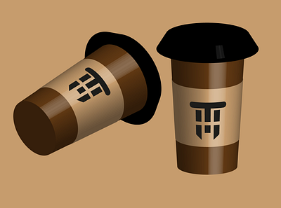 3D Coffee Cup & Letter Logo.. 3d 3d art 3d coffee cup 3d logo 3d logos 3d modeling alphabet apparel apparel logo brand design business logo coffee cup creative design dark logo letter logo logo logos restaurant simple logo simple logos