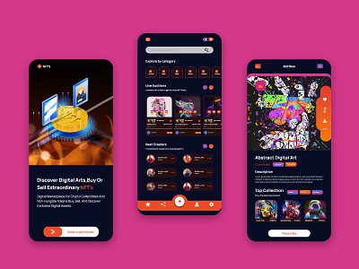 NFT'S App Design android app app design iso mobile app nft design nft marketplace nft platform nft store nft ui nft wallet nft web ui nft xd nfts app non fungible token product design ui app uiux user experience user interface