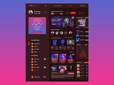 NFT'S Dashboard Design 3d animation crypto crypto nfts cryptographic dashboard dashboard design design digital marketplace figma graphic design logo managment system motion graphics nfts nfts managment system non fungible token print ui ux