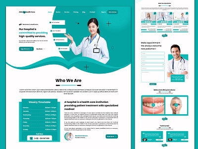 Doctor Website Design 3d animation doctor design doctor home page drug graphic design home page hospital landing page logo medical page motion graphics pharmacy template template design treatment ui uiux ux website