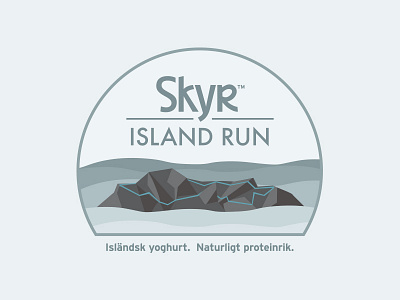 Skyr Island Run campaign iceland island logo ocean rock run skyr track vector waves yogurt