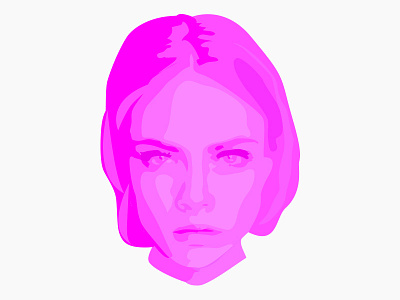 Cara cara delevingne illustration pink portrait vector