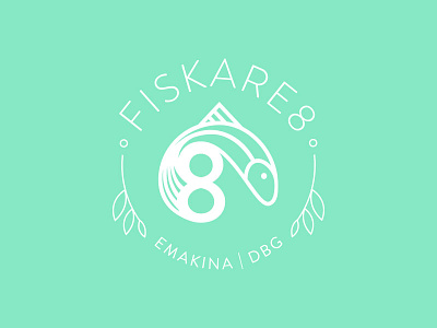 Fiskare8 emakia emblem fish vector illustration illustrator logo