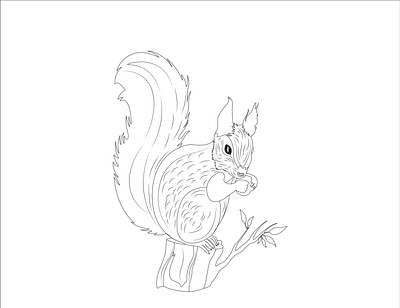 Squirrel One Line Art - Squirrel One Line Drawing - Squirrel Con color line art continuous line continuous line art flower line art graphic design illustrator design line art illustration minimalist line art one line art one line drawing woman line art