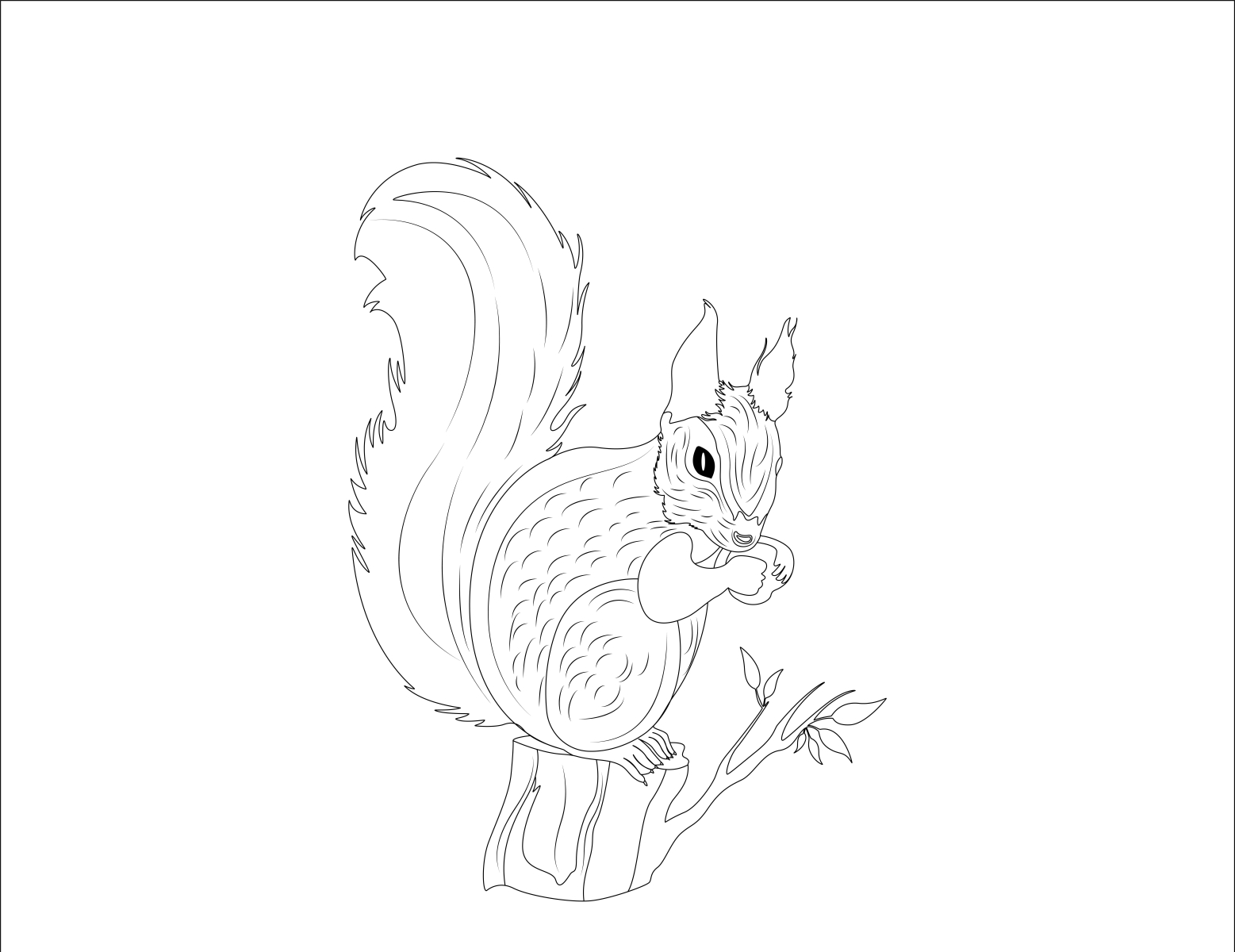 Squirrel One Line Art - Squirrel One Line Drawing - Squirrel Con by one ...