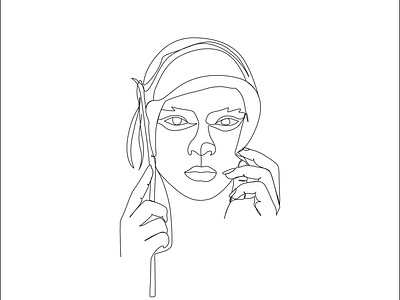 ART abstract artist artwork avatar continuous line design illustration one line art portrait vector woman art woman beauty