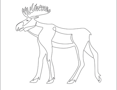 ZRGHDRH animal line art art artwork avatar best artist continuous line deer one line art illustration