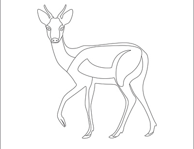 deer one line art animal line art color line art continuous line continuous line art deer one line art graphic design illustration illustrator design minimalist line art one line art one line drawing