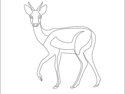 deer one line art