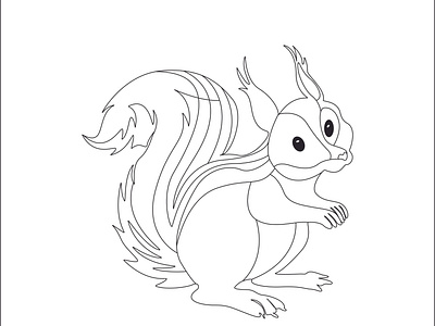 Squirrel One Line Art - Squirrel One Line Drawing - Squirrel Con