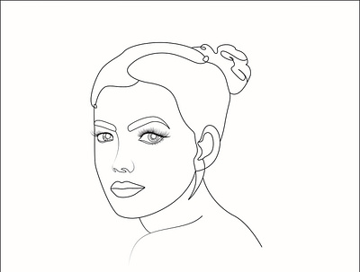 Woman Face One Line Art designs, themes, templates and downloadable ...