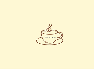 Tea cup minimalist line art logo, Tea cup line art logo