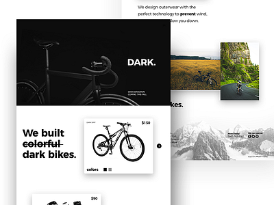 Dark Bikes bicycle bikes black dark design ecommerce protype shop ui ux web wireframes