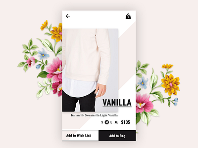 Vanilla 💐 app cart fashion flowers shopping store ui ux vanilla