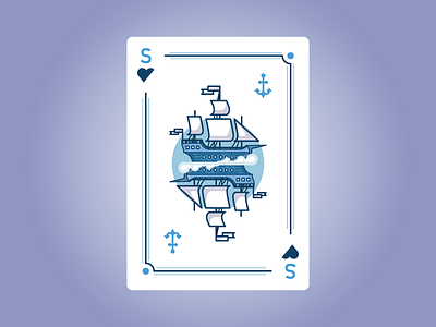 Playing Card - The Ship berlin blue boat creative ffwd graphic design illustration malmö ocean sea ship